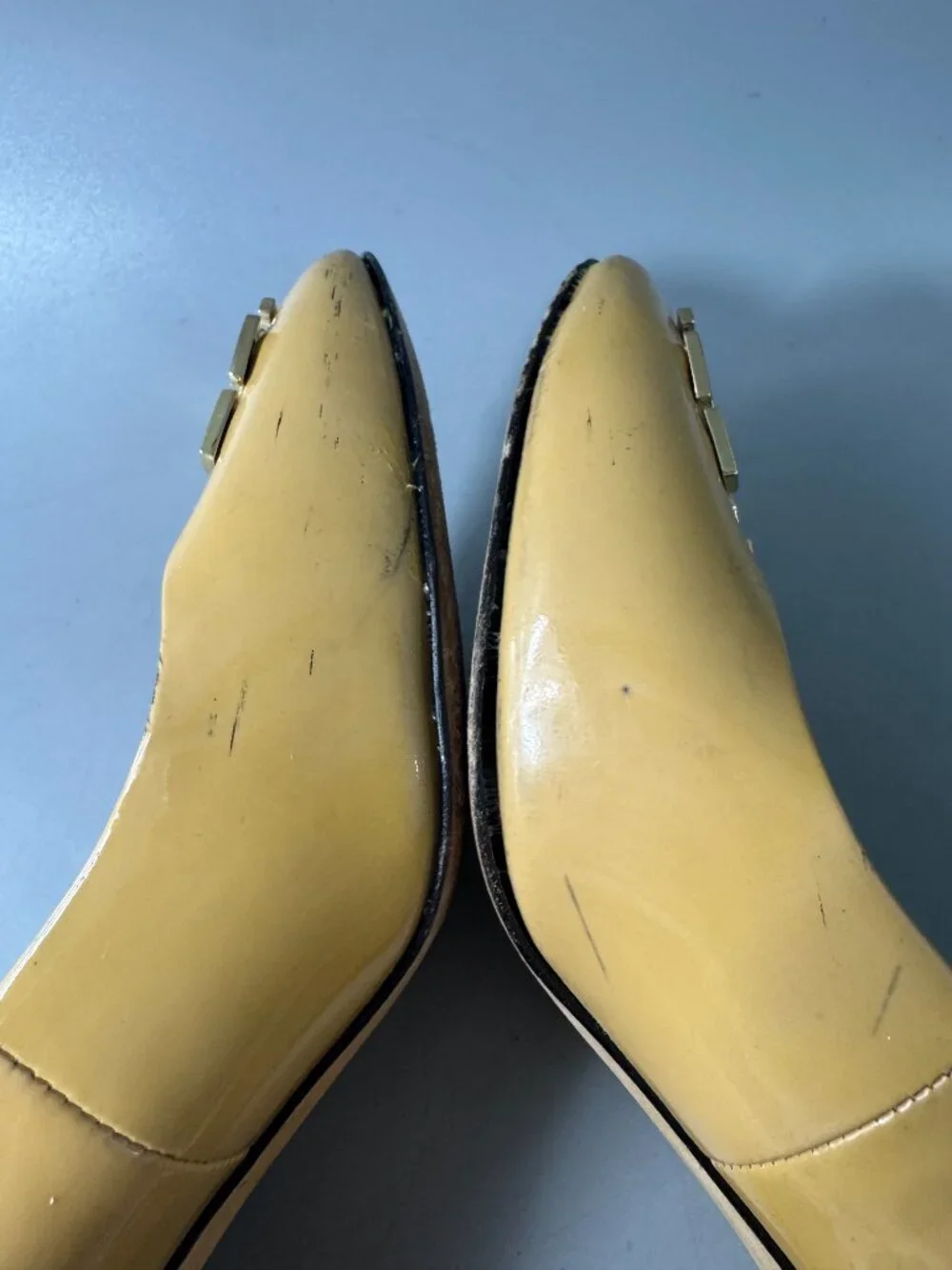 Tory Burch Designer Tan Patent Leather Heel Pumps Size 5 M